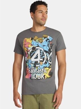 Marvel Fantastic Four Men’s Gray Graphic Tee Size Small